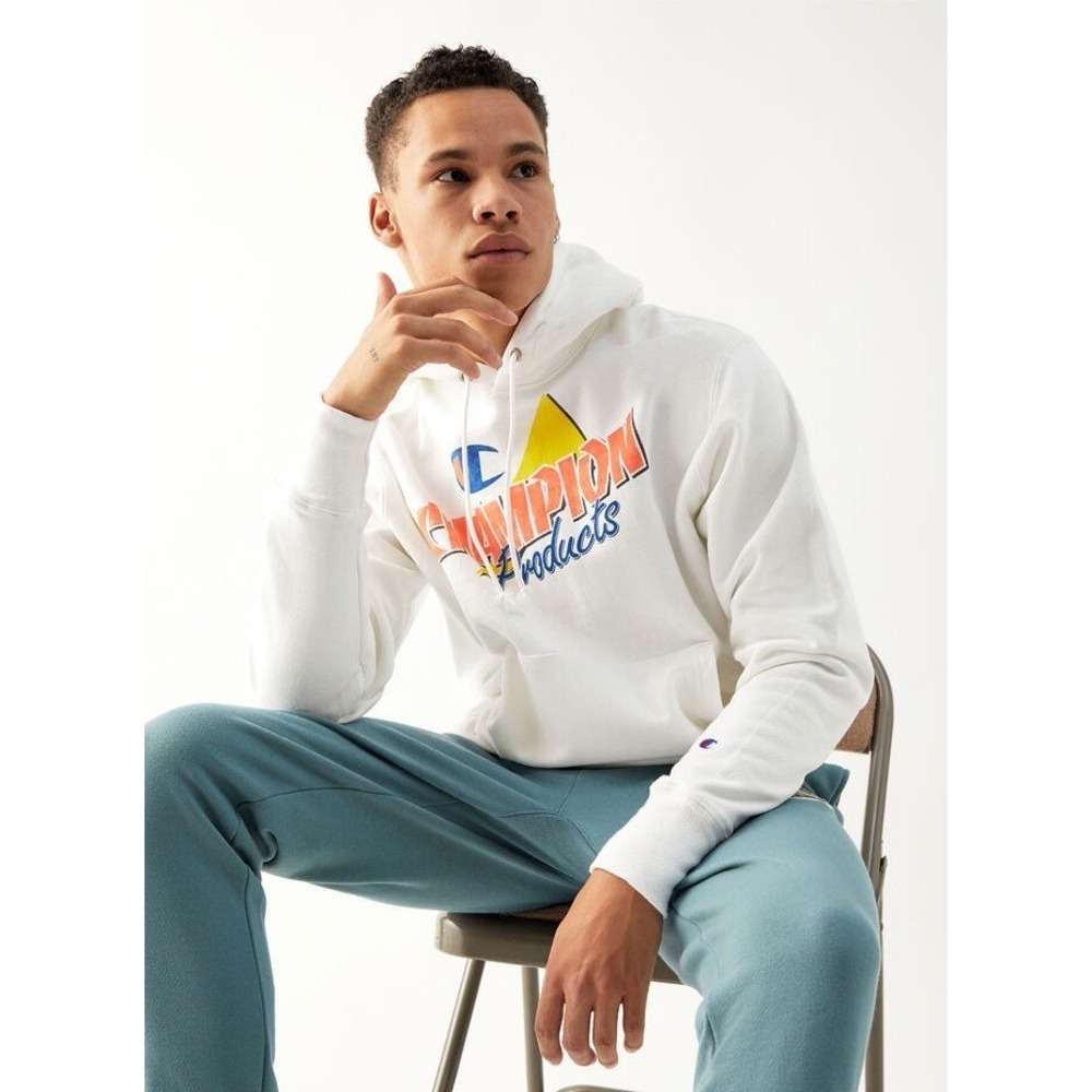 Champion Reverse Weave Hoodie‎ Mens XL White Champion Products Graphic